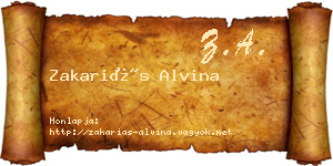 Zakariás Alvina névjegykártya